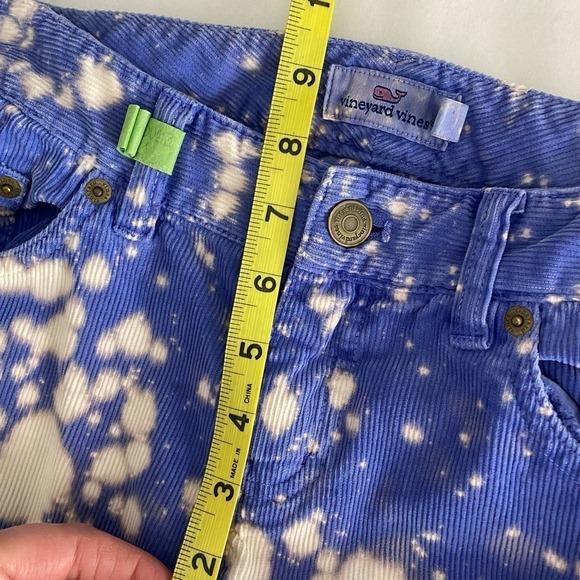 Vineyard Vines Custom Bleach Dye Blue Corduroy Mid Rise Skinny Jeans Size 4 - Picture 3 of 8
